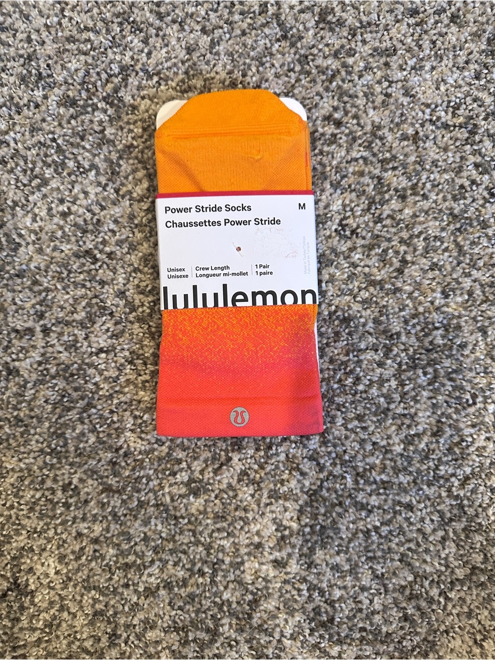 lululemon athletica Power Stride Crew Socks - Orange/Coral Gradient